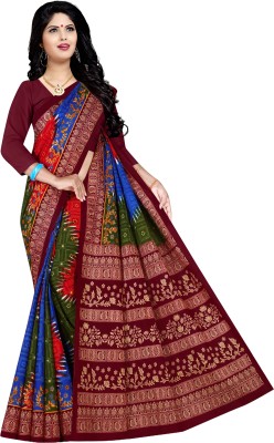 ARTFULTHREADS Printed Sambalpuri Pure Cotton Saree(Multicolor)