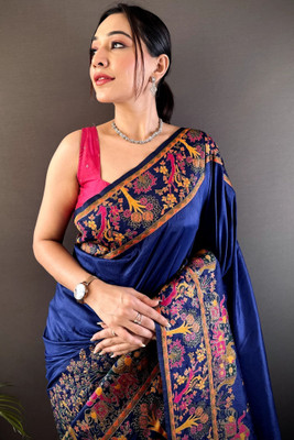 ROOP LAVANYA Woven Patola Pure Silk Saree(Multicolor)
