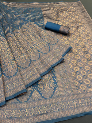 NESHVI ENTERPRISE Self Design Banarasi Jacquard Saree(Blue)
