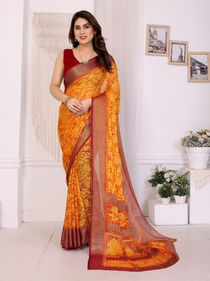 Sareeve Printed Bollywood Chiffon, Georgette Saree(Yellow)