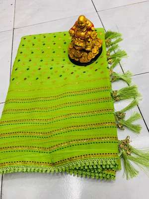 Metro Textiles Printed Bandhani Chiffon Saree(Multicolor)