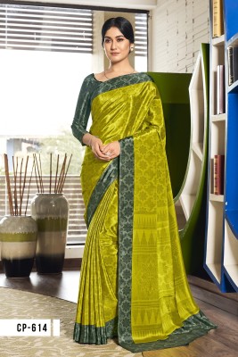 KANDORA Printed Bollywood Crepe Saree(Dark Green)