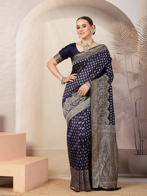 Stylum Printed Banarasi Art Silk Saree(Blue)