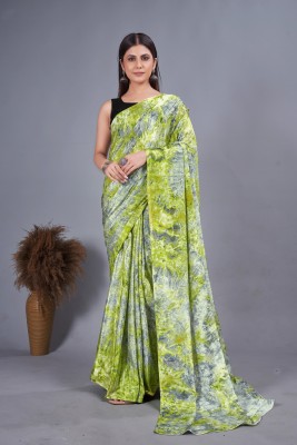 Divastri Printed Bollywood Silk Blend Saree(Light Green)