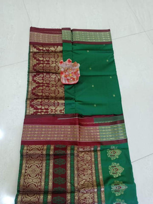 Bomkai orissa silk sarees Self Design, Woven Handloom Polyester Saree(Multicolor)