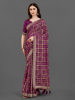ANOUK Printed Daily Wear Georgette Saree(Magenta)