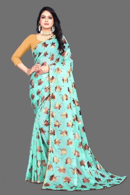 TRIMURTIPRINTS Digital Print Daily Wear Lycra Blend Saree(Light Green)