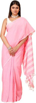 Oishani Saree Ghor Woven Jamdani Cotton Silk Saree(Pink)