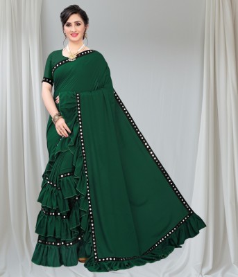 zoentik enterprise Self Design Bollywood Lycra Blend Saree(Green)