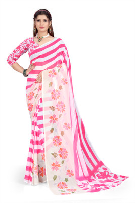 Pemal Designer Digital Print Bollywood Georgette Saree(Pink)