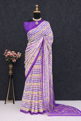 Panchvati NX Printed Bollywood Georgette Saree(Purple)