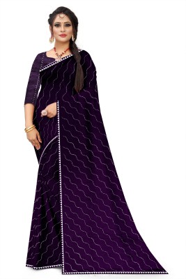 AAMONASTHA Polka Print, Self Design Bollywood Tussar Silk Saree(Purple)