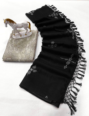 Julee Printed Banarasi Pure Silk Saree(Black)
