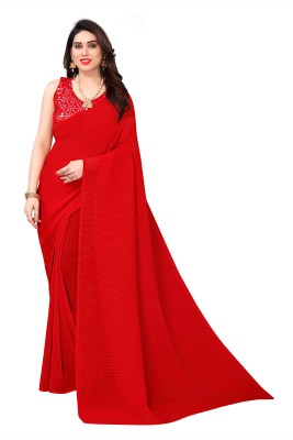 RK Creation Woven Daily Wear Georgette Saree(Red)