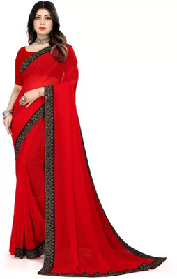 VKARAN Printed Bollywood Georgette Saree(Red)