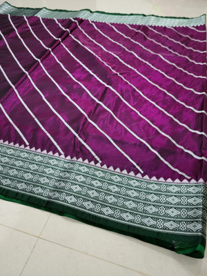 HouseOfCommon Woven Sambalpuri Satin Saree(Purple)