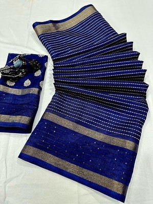 Sanwariya Silks Printed Bollywood Art Silk, Silk Blend Saree(Dark Blue, Light Blue)