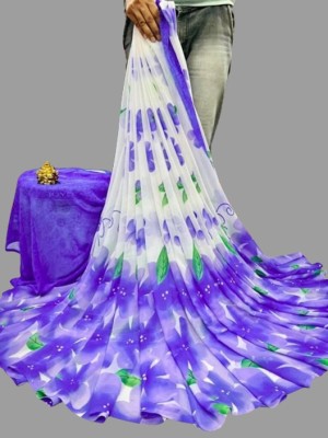 het designer studio Paisley, Woven, Floral Print, Polka Print, Graphic Print, Geometric Print Banarasi Jacquard, Art Silk Saree(Purple)