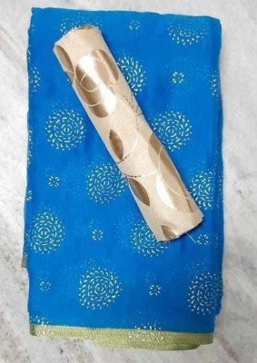 mamtasaree Printed Daily Wear Velvet, Chiffon Saree(Pack of 2, Light Blue)