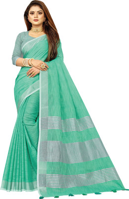 AARVI FASHION Woven Daily Wear Linen Saree(Multicolor)