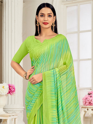 ANOUK Printed Daily Wear Georgette Saree(Light Green)