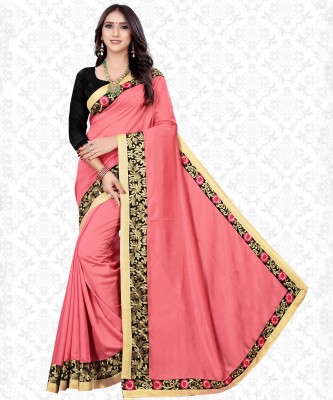 Divastri Embroidered Kanjivaram Polyester, Art Silk Saree(Pink)