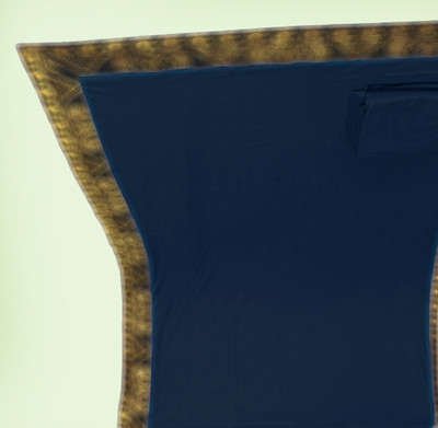 HouseOfCommon Solid/Plain Banarasi Chiffon Saree(Dark Blue)