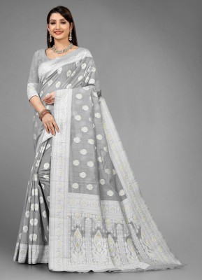 MANBARISAREE Self Design Bollywood Cotton Silk Saree(Grey)