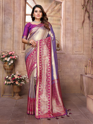 Tasrika Self Design Banarasi Pure Silk Saree(Multicolor)