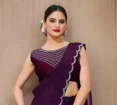 YANVI ENTEPRISE Applique Bollywood Georgette Saree(Purple)