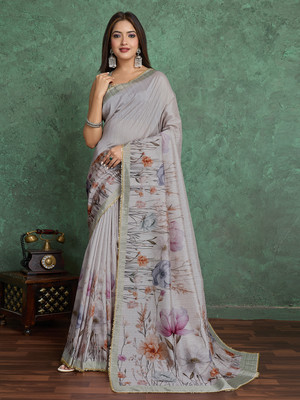 VED CREATION Digital Print Bollywood Jacquard Saree(Multicolor)