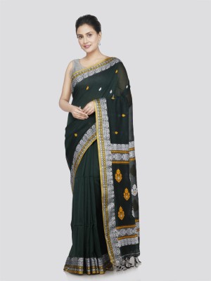 PinkLoom Printed Handloom Handloom Pure Cotton Saree(Green)