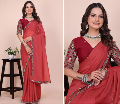K 5 FASHION Embellished Bollywood Georgette Saree(Orange)