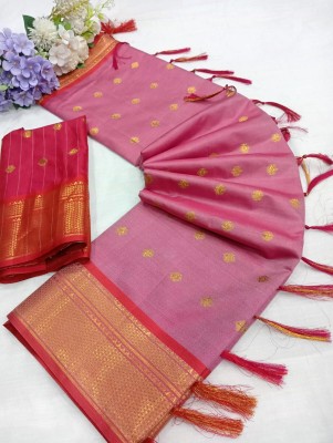 ASHTA Printed Paithani Art Silk, Pure Silk Saree(Pack of 2, Pink)