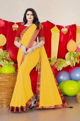 Volmina Self Design Chanderi Chanderi Saree(Yellow)