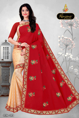 RANJANA CREATION Self Design Bollywood Net Saree(Red)