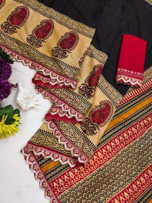 Divastri Printed Daily Wear Cotton Blend Saree(Multicolor)