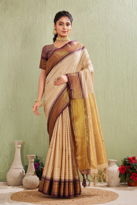 Julee Woven Chanderi Cotton Silk Saree(Multicolor)