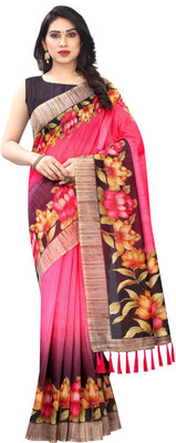 Divastri Digital Print Chanderi Cotton Blend Saree(Multicolor)