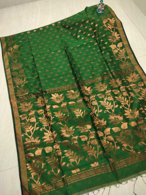 Bakshi Telecom Self Design Handloom Cotton Silk Saree(Multicolor)