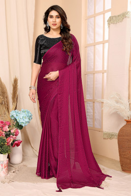 Dhruti Creation Self Design Bollywood Chiffon Saree(Pink)