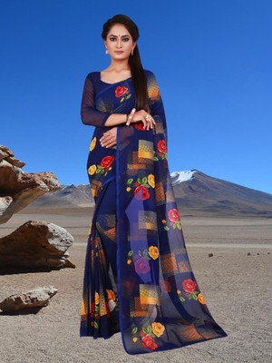 Saadhvi Digital Print Bollywood Georgette Saree(Multicolor)