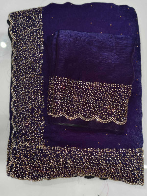 Bhadrakali Sarees Solid/Plain Daily Wear Chiffon Saree(Maroon)