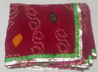AARTI SAREES Digital Print Bandhani Chiffon Saree(Maroon)