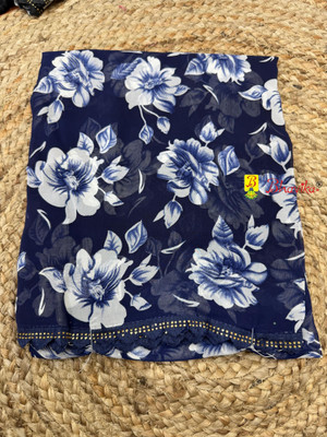 bhavika silk mills Floral Print Daily Wear Georgette Saree(Blue)