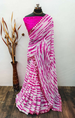 WASTRA STUDIO Embellished Bollywood Georgette, Chiffon Saree(Pink)