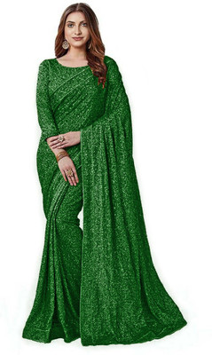 balaji textiles Embellished, Embroidered Bollywood Georgette Saree(Green)