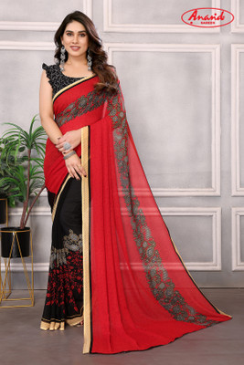 Anand Sarees Paisley, Floral Print Daily Wear Georgette Saree(Red)