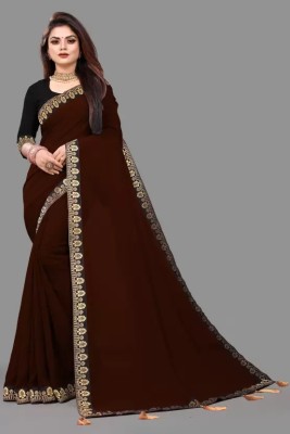 OKTAT Self Design Bollywood Georgette Saree(Brown)