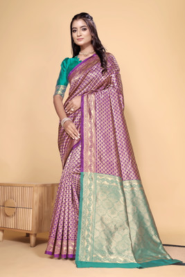 DDRS Fashion Self Design Bollywood Jacquard Saree(Purple)